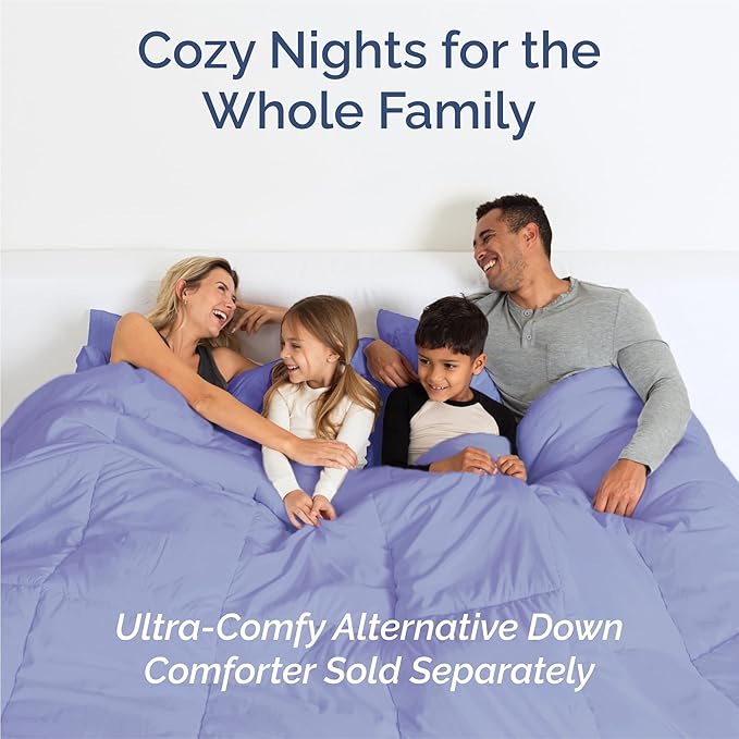 Split King 7 Piece Sheet Set - Comfy, Breathable & Cooling - Soft Hotel Luxury Bedding for Women, Men, Kids, Teens and Children - 1 Flat & 2 Fitted Sheets & 4 Pillowcases with Deep Pockets - Lavender