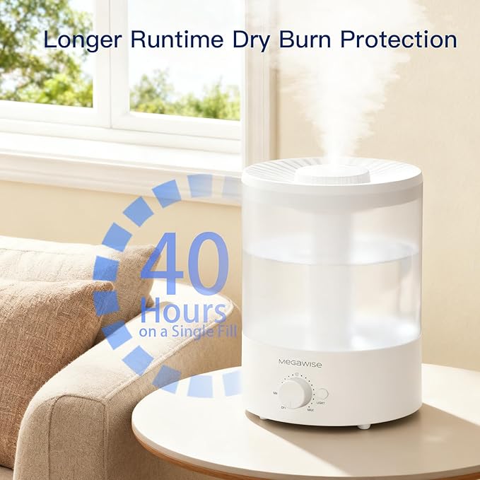 3.5L Ultrasonic Cool Mist Humidifier, Quiet Top Fill Humidifier with Auto Shut-Off, Adjustable Mist Output for Bedroom, Baby Room, Plants, and Large Rooms