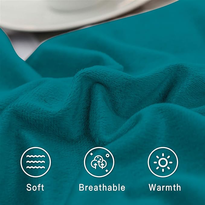StangH Bed Pillow Pillowcase Thick Soft Velvet Fabric Zippered Pillow Covers for Bed/Couch/Sofa Decorative, Queen Size (Teal, 20 x 30 inches) Set of 2, Warm Cozy Protector