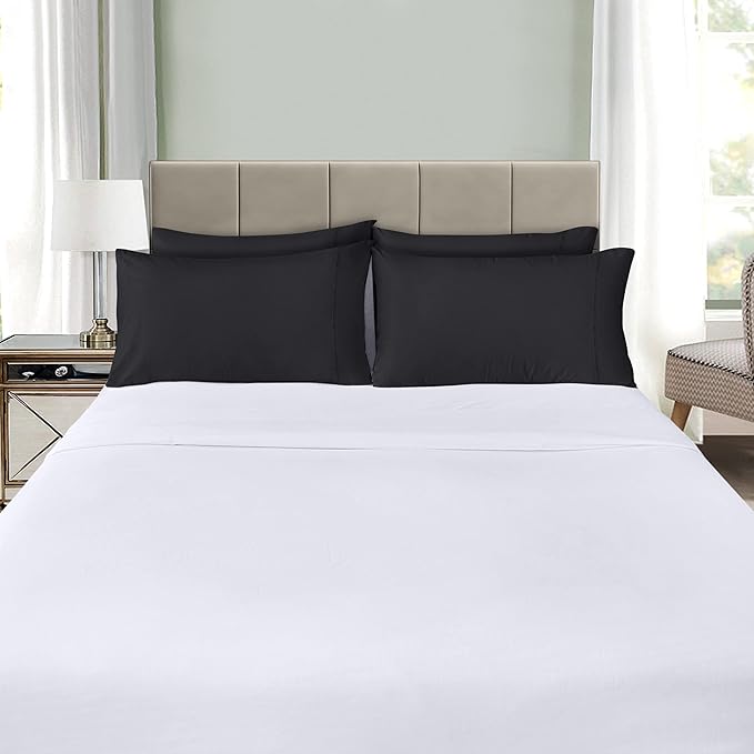 Utopia Bedding King Pillow Cases - 12 Pack - Envelope Closure - Soft Brushed Microfiber Fabric - Shrinkage and Fade Resistant Pillow Covers King Size 20 X 40 Inches (King, Black)