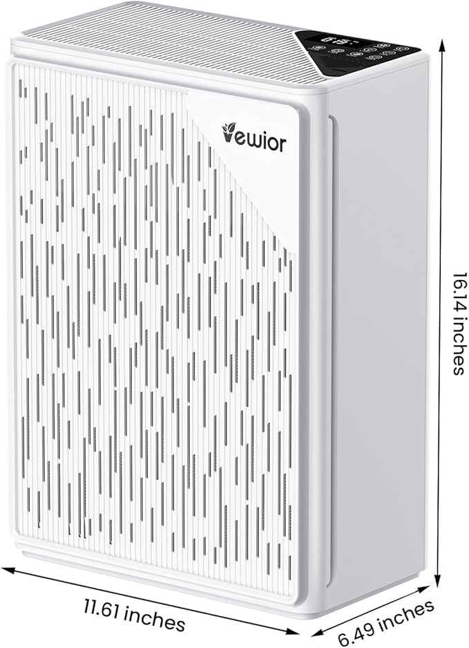 Air Purifiers for Home Large Room up to 2535ft², VEWIOR H13 True HEPA Air Cleaner for Bedroom with PM2.5 Display Auto Air Quality Sensor, Fragrance Diffuser for Wildfire Smoke Pet Hair Dust