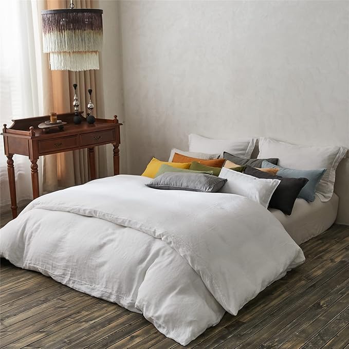 Simple&Opulence 100% Linen Lumbar Pillow Cover 12 x 20 Inches Set of 2 Rectangular Decorative Throw Cushion Cover for Couch Sofa Bed Living Room Office Soft Breathable Farmhouse - Dark Grey