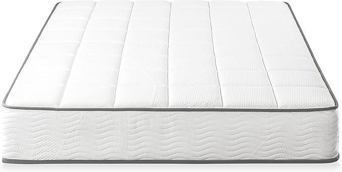 Mellow 10 Inch Classic Bonnell Spring Mattress, Comfort Foam Top with Innerspring Base, CertiPUR-US Certified Foam, Twin, White