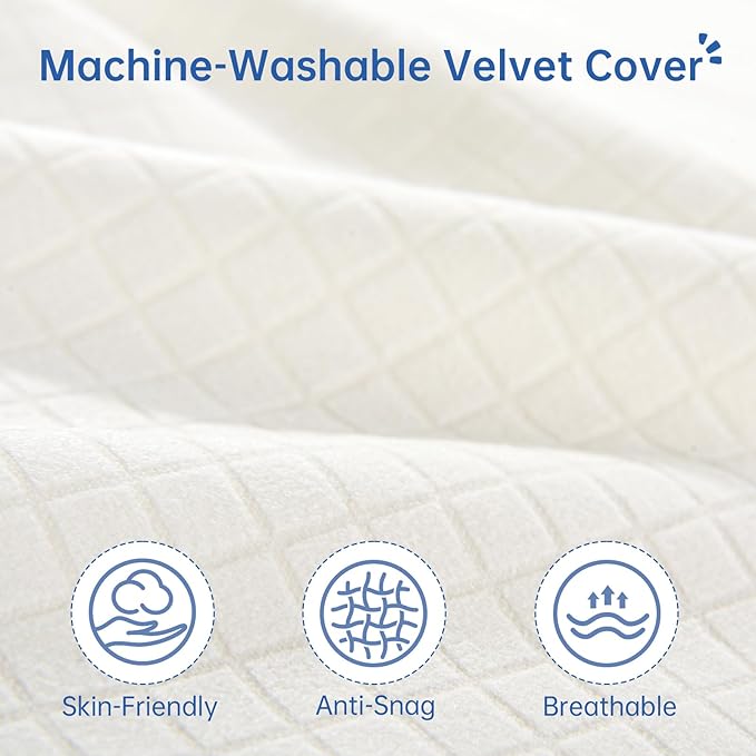 Vekkia 7-in-1 Adjustable Wedge Pillow Set for After Surgery – 2PCS Extra-Wide Bed Wedge Pillow for Adults, Ergonomic Headrest, Washable Cover for Acid Reflux, Back Pain, Sleeping, Snoring, White/Grey