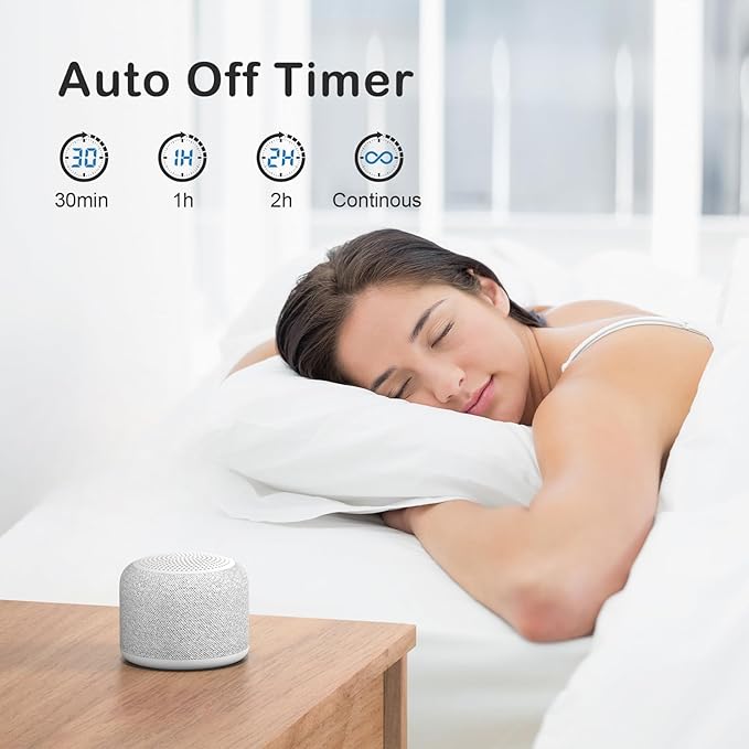 REACHER Travel White Noise Sound Machine,Portable Mini Noise Machine for Sleeping with 20 Soothing Sounds, Small Bluetooth Speaker, Baby, Adults, Rechargeable