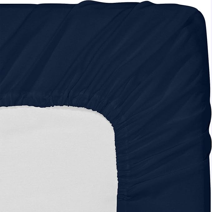 Utopia Bedding Queen Fitted Sheets - Bulk Pack of 6 Bottom Sheets - Soft Brushed Microfiber - Deep Pockets - Shrinkage & Fade Resistant - Easy Care (Navy)