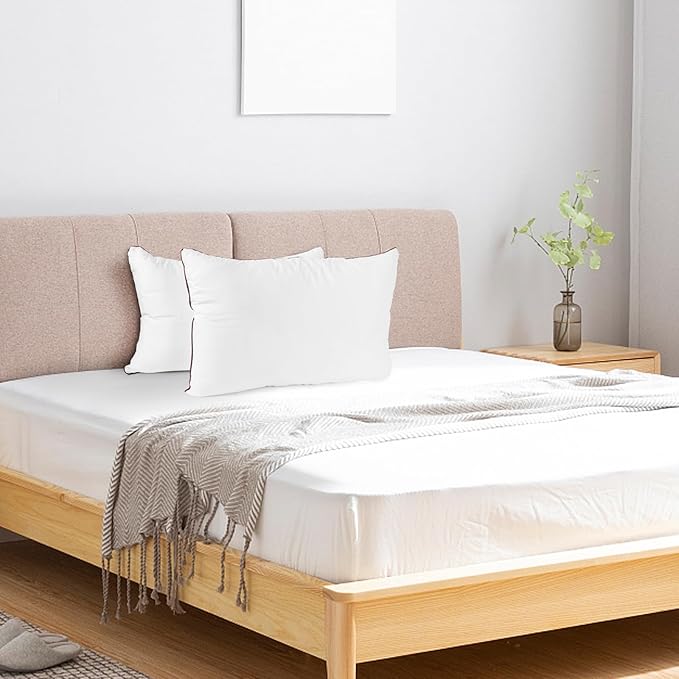 Subrcamos Luxury Comfort Set of 4 Queen Size Bed Pillows - Hypoallergenic Polyester Microfiber Material - Premium Sleep Support for Side, Back, and Stomach Sleepers - 18 x 28 inches, 45 cm x 70 cm