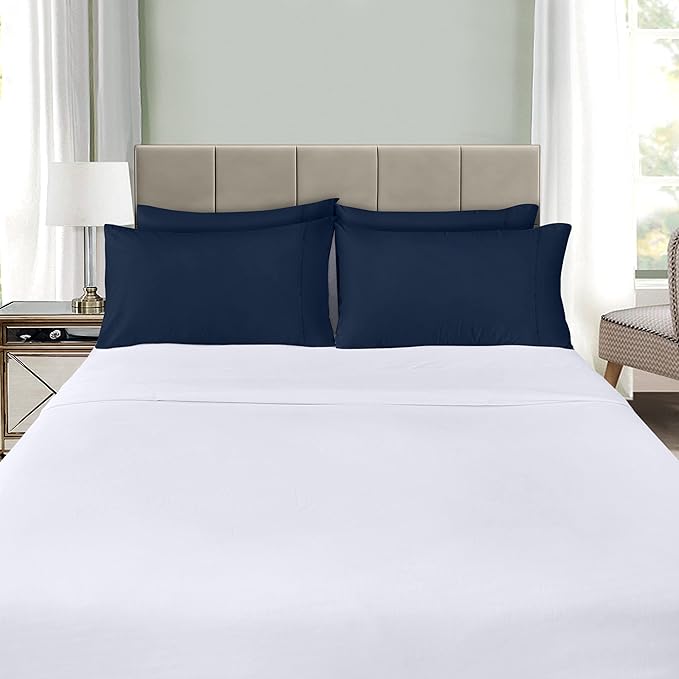 Utopia Bedding Queen Pillow Cases - 4 Pack - Envelope Closure - Soft Brushed Microfiber Fabric - Shrinkage and Fade Resistant Pillow Covers Queen Size 20 X 30 Inches (Queen, Navy)