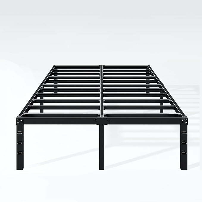 Hafenpo 16 Inch Full Bed Frame - Sturdy Metal Platform Full Size, No Box Spring Needed, Heavy Duty, Easy Assembly, Strong Bearing Capacity, Under Bed Storage, Black