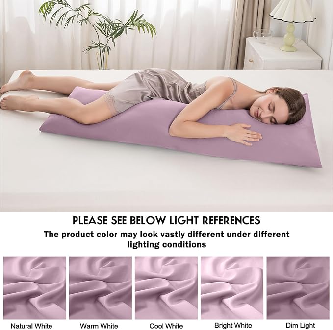 Body Pillowcase with Zipper Cooling Viscose from Bamboo Zippered Pillowcases, Cool & Breathable Body Pillow Cover for Hot Sleepers and Night Sweats, 20" x 54"
