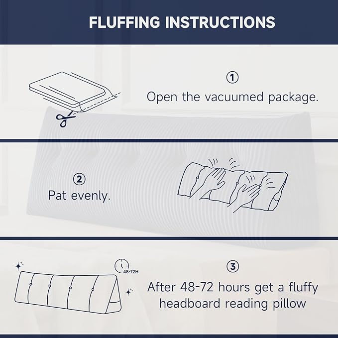 Z-hom Large Wedge Pillow Headboard, Full Triangular Headboard Pillow, Reading Pillow Bed with a Roll Pillow for Bed Sitting Up Sleeping, Backrest Cushion Headboard Gap Pillow for Back,Grey
