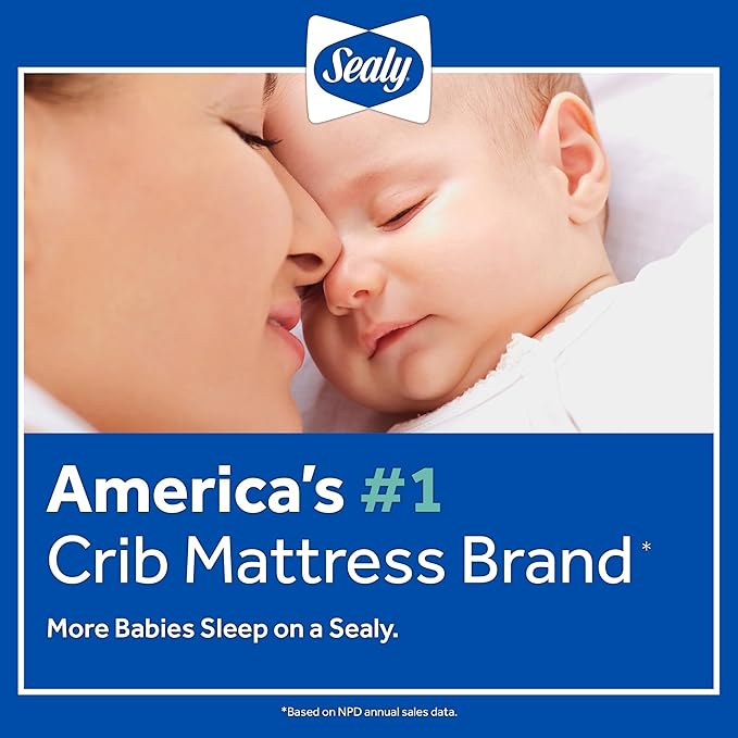 Sealy Baby 2-PACK Fitted Waterproof Infant Crib Mattress Protector Pad and Toddler Bed Cover, Durable and Comfortable Topper, Machine Washable and Dryer Friendly, 52x28”- White