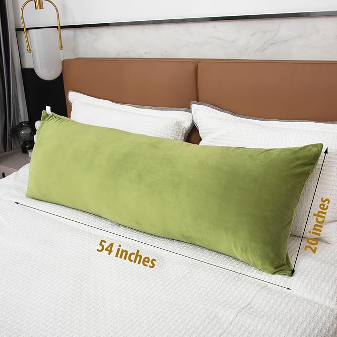 1 MIDDLE ONE Body Pillow, Memory Foam Body Pillows for Adults Sleeping, Long Pillow for Bed, Big Large Firm Full Body Pillow for Side Sleeper, 20x54 Inch, Sage Green