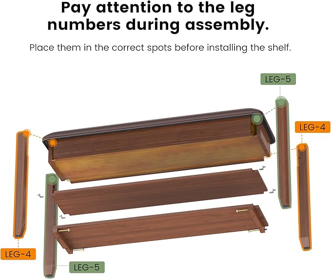 LBT Shoe Bench with Storage, Solid Rubberwood Shoe Storage Bench with Cushion, 2-Tier Shoe Rack for Entryway, Shoe Rack Bench with Deep Hidden Compartment and Stay-Open Hinge, 550lb Capacity Walnut