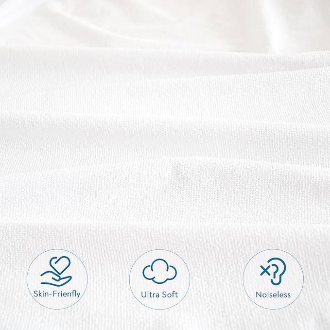 4 Pack Queen Mattress Protector Waterproof Cover Absorbent Fitted Sheet up - 18'' Deep Pocket Mattress Cover Queen Size Bed Sheets, Terry Machine Wash