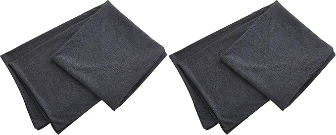 Oubonun 100% Jersey Cotton Body Pillow Cover with Zipper - Luxury Soft Removable Pillow Case - Long Fuzzy - Knitted (Dark Grey, 21"X54") (Pack of 2)