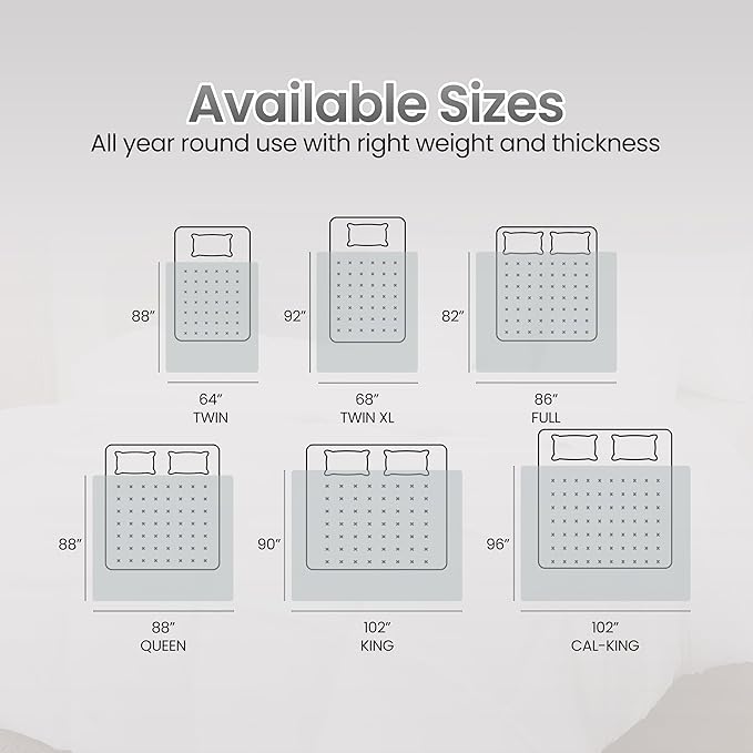Utopia Bedding King Comforter Duvet Insert, Quilted Light Grey Comforter with Corner Tabs, Box Stitched Down Alternative Comforters King Size 90 x 102 inches