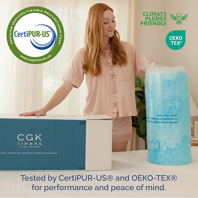 2 Inch King Memory Foam Mattress Topper - Cooling Gel Infused Bed Topper - Soft Ventilated Mattress Pad for Pressure Relief & Pain-Free Sleep - CertiPUR-US & Oeko-TEX