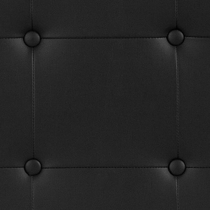 Flash Furniture Lennox Adjustable Height Button Tufted and Box Stitch Upholstered Twin Size Headboard in Black Vinyl