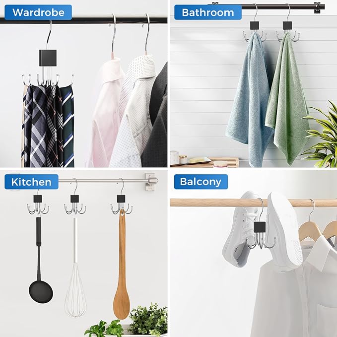 Belt Hanger, Belt Organizer for Closet 360° Rotatable Max 24 Belt Storage Space Saving Closet Organizers and Storage for Belt, Bra, Tank Top, Tie, Scarf, Purse 1Pcs