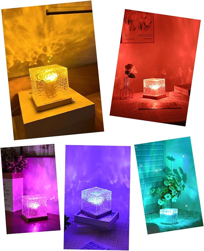 Ocean Wave Projector Light, 16 Color RGB Shower Lamp with Remote, 3D Water Ripple Night Light for Kids Room, Meditation, Yoga, Home Decor(2 Pcs)