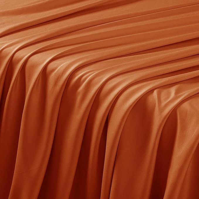 Manyshofu 4 Piece Split Head California King Sheets Sets for Adjustable Bed Sheet, Flex Head Split Top Cal King Sheets Burnt Orange Sheet Set - 1800 Thread Count Bedding Set with Deep Pockets