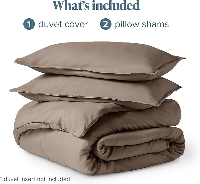 Bare Home Bedding Duvet Cover Oversized Queen - Premium 1800 Super Soft Collection - Lightweight, Cooling - Soft Breathable Bedding Duvet Cover (Oversized Queen, Taupe)