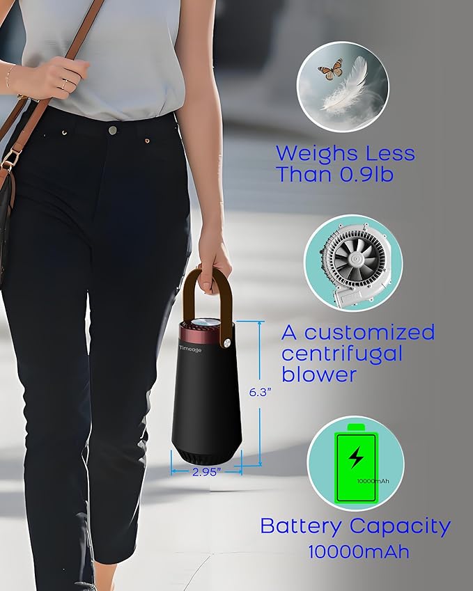 Ozone Odor eliminator,Ozone Generator Machine Plus Ionic Air Purifier for Car and Home to Remove Pet Odor,Smoke Smell,Dust Mites, Allergens, Portable Rechargeable Deodorizer, Filterless Red