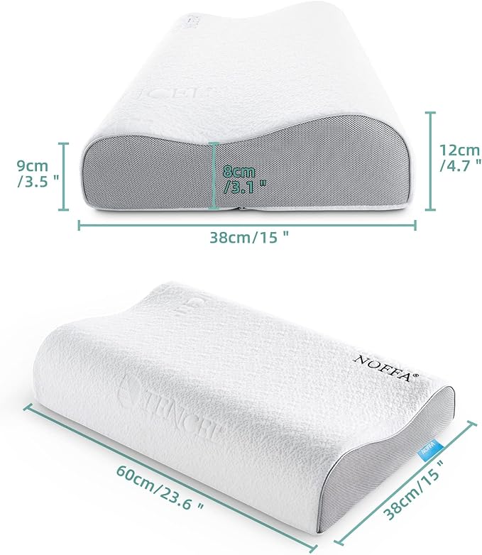 Cervical Neck Pillow, Soft Contour Memory Foam Pillow for Neck Support, Cervical Orthopedic Pillows for Sleeping, Ergonomic Bed Pillow for Side, Back and Stomach Sleepers, Washable Pillowcase