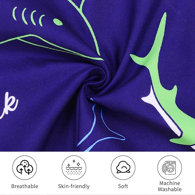 Cloele Kids Toddler Pillowcase Envelope Travel Pillowcase Baby Pillow Cover Fits Pillows Sized 12x16 or 13x18-1 Pack Soft Polyester Children's Bedding Pillowslip Case for Boys and Girls - Shark