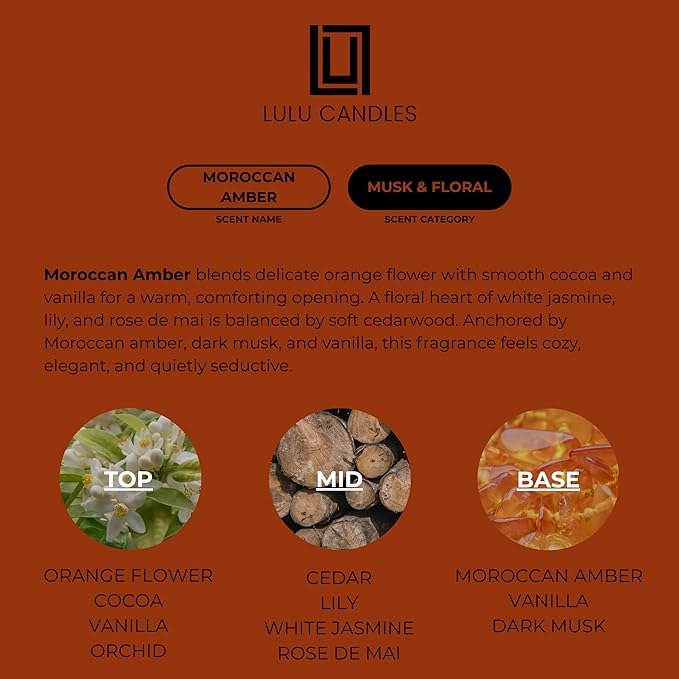 Aroma by Lulu - Moroccan Amber - Luxury Fragrance Oil for Waterless Cold Air Diffusers - Aromatherapy Fragrance Oil Blend for The Home or Office