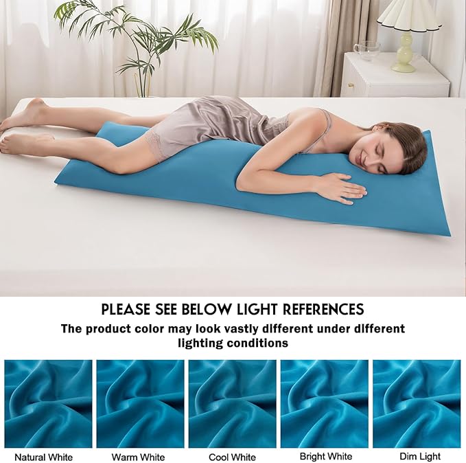 Body Pillowcase with Zipper Cooling Viscose from Bamboo Zippered Pillowcases, Cool & Breathable Body Pillow Cover for Hot Sleepers and Night Sweats, 20" x 54"