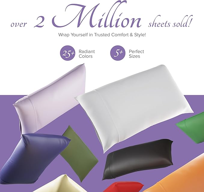 Carressa Linen 100% Egyptian Cotton Pillow Cases Queen Size Set of 2 - Luxury 600 Series Hydrangeas Collection Damask Standard/Queen Size Pillowcases (Dark Grey Stripe), Soft, Cooling Hotel Quality