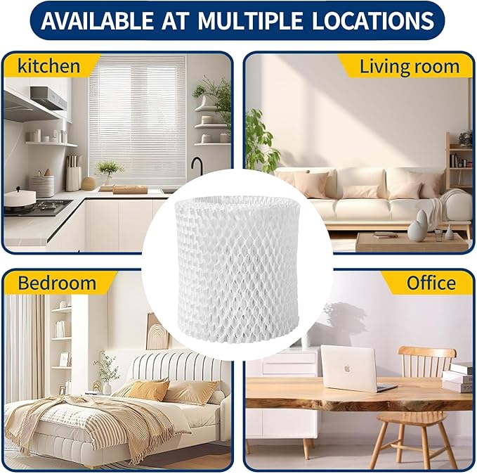Humidifier Replacement Filter Compatible with Canopy Bedside and Nursery Humidifier,Made with Wood Pulp, Paper Filter, 4-Pack