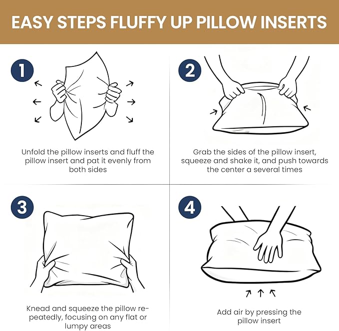 BHZ 12x20 Pillow Inserts Set of 2, Down Feather Throw Pillow Inserts, Decorative Soft Rectangle White Throw Lumber Pillows Insert for Couch Bed Dorm Sofa with Cover