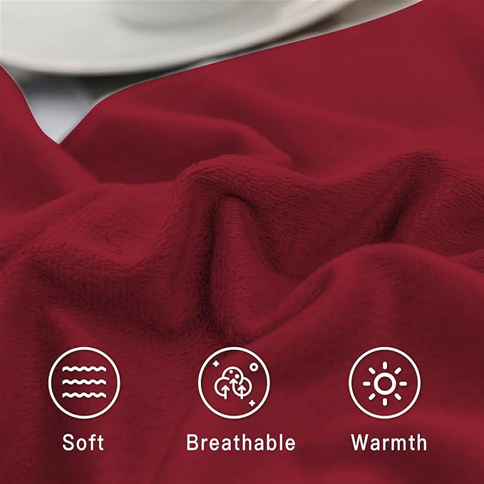 StangH Christmas Pillowcase for Decor, Velvet Pillow Covers with Zipper Closure, Soft Cozy Feeling for Sleeping, Queen Size (Red, 20 x 30 inches) Pillow Cases Set of 2