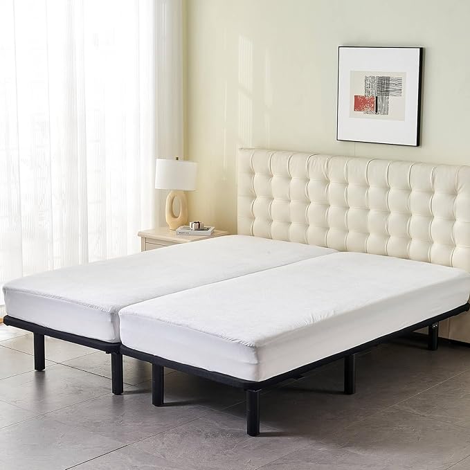 Waterproof Split Queen Mattress Protector for Adjustable Bed (2PCs) 30x80 Soft Bamboo Viscose Terry Surface Fitted Matress Cover