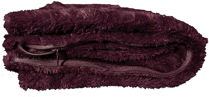 Extra Soft Body Pillow Cover, Sherpa/Microplush Material, 20x54 Inches, Zipper Closure (Wine)