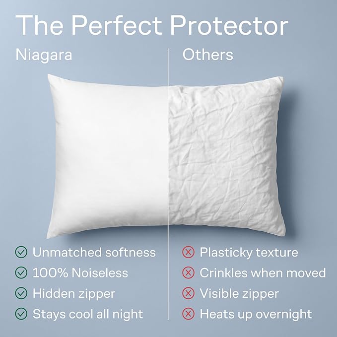 100% Cotton 4-Pack Pillow Protectors with Zipper Queen Size – 100% Resistant to Stains, Dust & Dirt – Washable Covers for Increased Pillow Lifespan