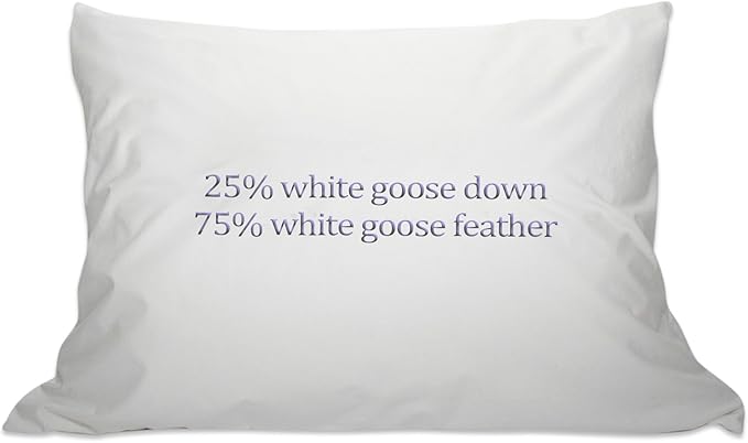 Down Etc Luxury Hotel Side or Back Sleepers 235-Thread Count 100% Down-Proof Soft Preshrunk Cotton Fabric 25/75 Goose Down & Feather Pillows for Sleeping, King (Pack of 1), White