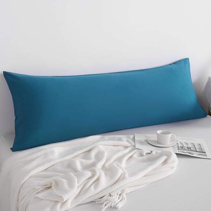 FLXXIE Body Pillow Cover - Super Soft Microfiber 20x54 Body Pillow Case - Envelope Closure, Wrinkle, Stain Resistant Teal Body Pillow Cover, 20x54, Teal