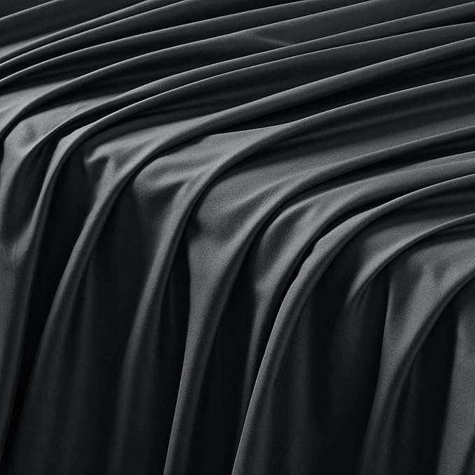 Manyshofu 4 Piece Split Head King Sheets Sets for Adjustable Bed Sheet, Flex Head Split Top King Sheets Black Sheet Set - 1800 Thread Count Bedding Set with 14-16 Inch Deep Pockets