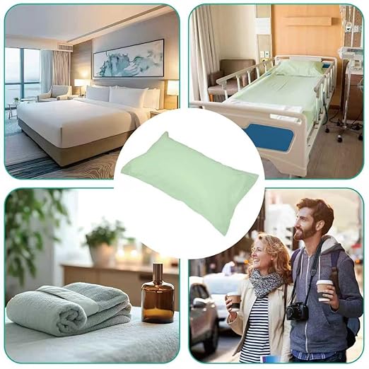 Disposable Pillow Case Covers(Pack of 100),Bulk Pillow Cases for Medical Hospital Travel,Paper Pillow Cases Disposable 21” Width x 30”Length (Green)
