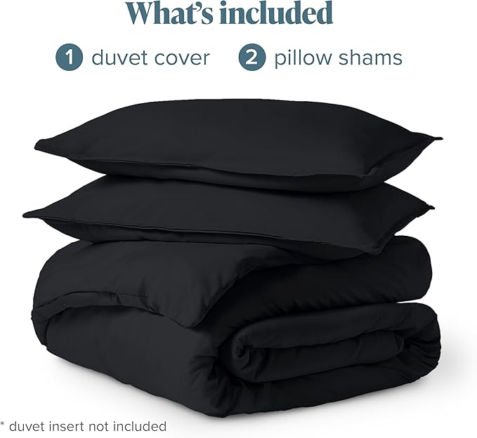 Bare Home Bedding Duvet Cover Oversized Queen Size - Premium 1800 Super Soft Collection - Lightweight, Cooling Duvet Cover - Soft Breathable Bedding (Oversized Queen, Black)