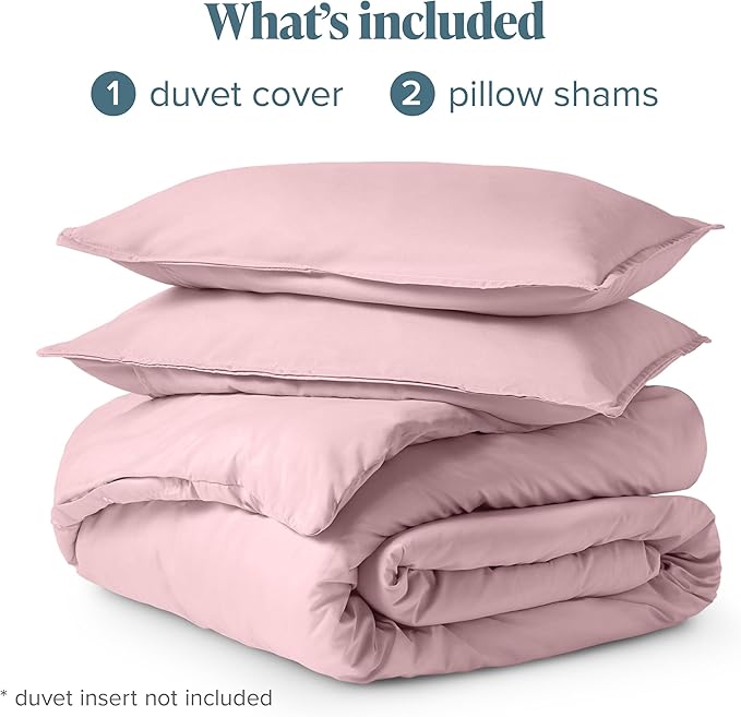 Bare Home Bedding Duvet Cover California King Size - Premium 1800 Super Soft Collection - Lightweight, Cooling - Soft Breathable Bedding Duvet Cover (Cal King, Dusty Pink)