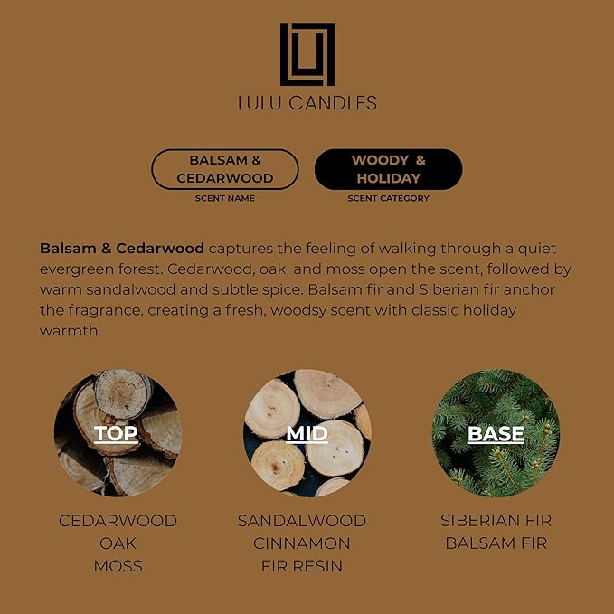 Aroma by Lulu - Luxury Fragrance Oil for Waterless Cold Air Diffusers - Aromatherapy Fragrance Oil Blend for The Home or Office (Balsam & Cedarwood)