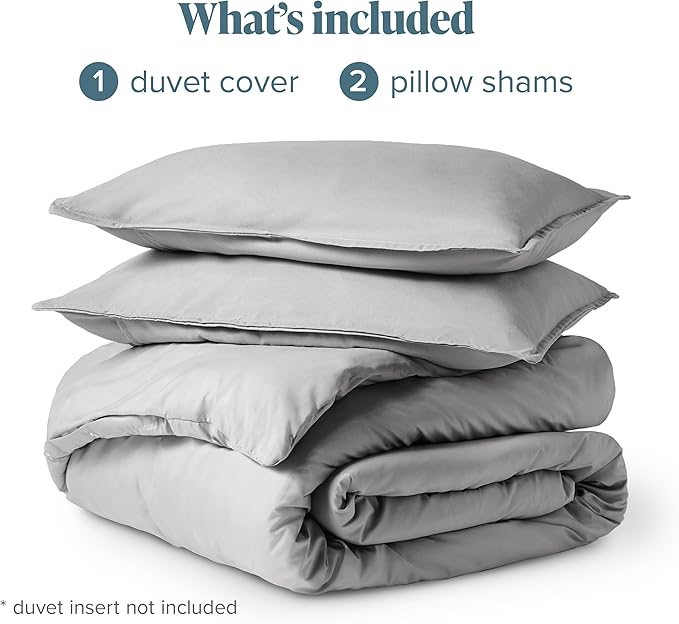 Bare Home Bedding Duvet Cover Oversized King Size - Premium 1800 Super Soft Collection - Lightweight, Duvet Cover - Soft Textured Bedding (Oversized King, Light Grey)