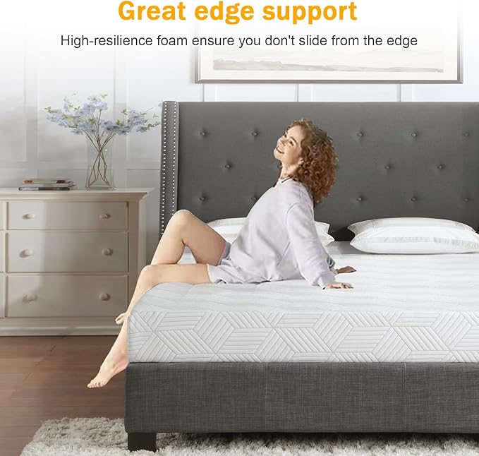Twin Size Mattress Gel Memory Foam Bed Mattress in a Box Medium Firm and Good Support Removable and Washable Design Breathable Fabric Small Compression Packaging for Kids and Adults