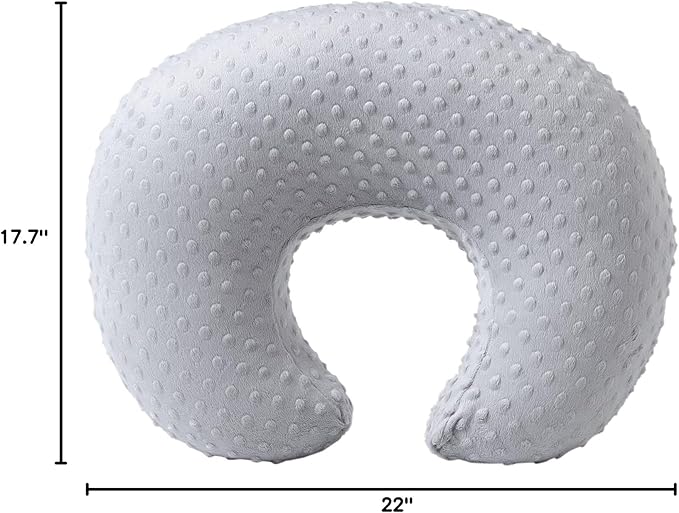 Baby Nursing Pillow and Body Positioner with Premium Slipcover for Breastfeeding for Baby Boys and Girls, Feeding Pillow with Breathable Comfortable Pillowcase (Gray)