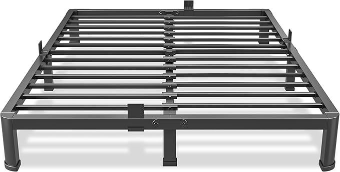 7 Inch King Bed Frame, Metal Platform Bed Frame with Round Corner Legs, 3500 lbs Heavy Duty Steel Slats Support, No Box Spring Needed, Noise Free, Easy Assembly, Black